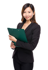 Fototapeta premium Female with clipboard