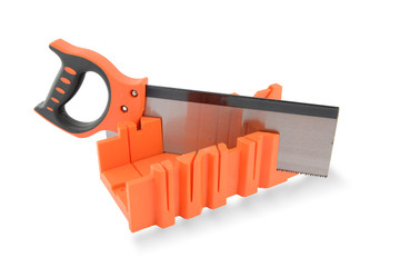 Junior hacksaw with orange plastic handle