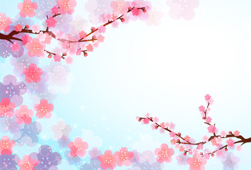 梅　年賀状　背景