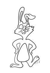 cartoon rabbit, vector illustration