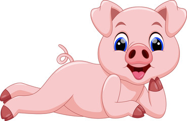Cute pig cartoon - 69613330