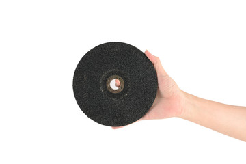 cutting wheel in a man hand