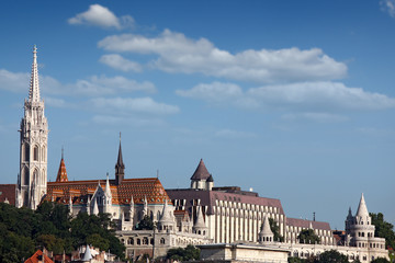 Fototapeta na wymiar Fisherman bastion landmark Budapest cityscape