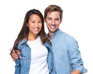 Beautiful affectionate couple smiling