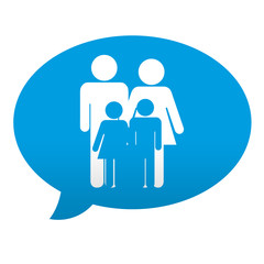 Etiqueta tipo app azul comentario simbolo familia
