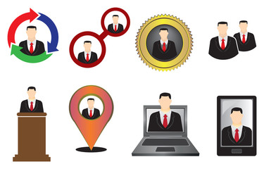 Businessmen Icon and Symbol Vector Illustration