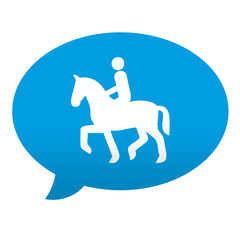 Etiqueta tipo app azul comentario simbolo jinete