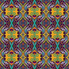 geometry vintage floral seamless pattern