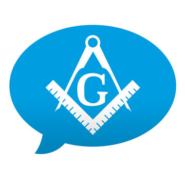 Etiqueta tipo app azul comentario simbolo masoneria