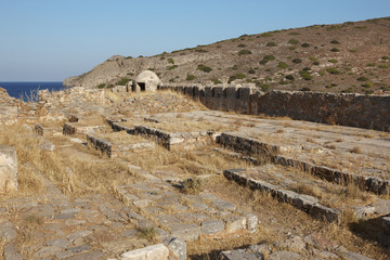 Spinalonga leper cemetery in Crete near Elounda. Greece