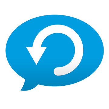 Etiqueta tipo app azul comentario simbolo reiniciar
