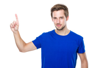 Naklejka premium Man with finger up
