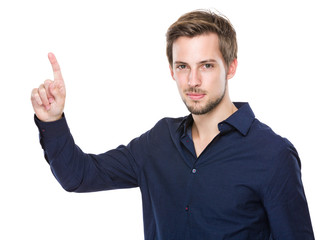 Naklejka premium Man finger up