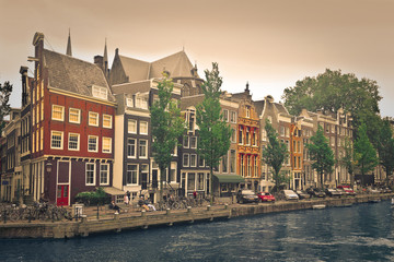 colorful landscape of amsterdam