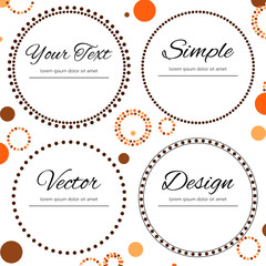 Dotted design in autumn colors for text - four dotted circles