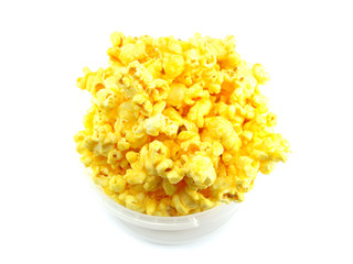 popcorn in box isolated on white background