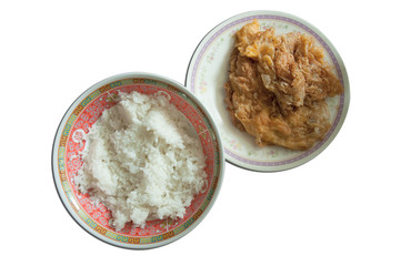 Fries egg and rice , Thai style