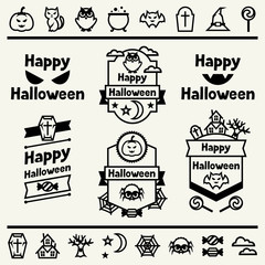 Fototapeta premium Happy halloween set of badges and icons.