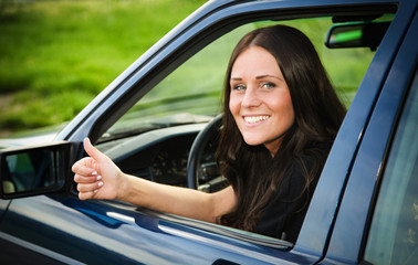 Lady and car