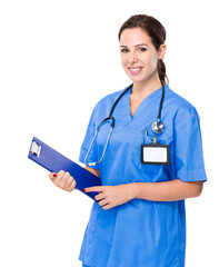 Medical person with clipboard