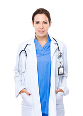 Caucasian female doctor portrait