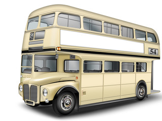 Doppelstockbus mit Werbefläche, freigestellt