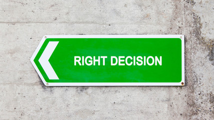 Green sign - Right decision