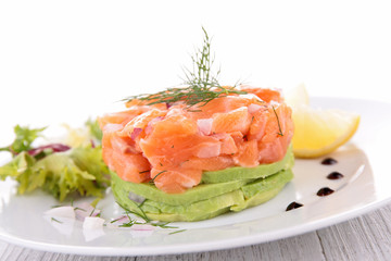 salmon and avocado, appetizer