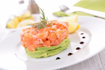 salmon and avocado, appetizer