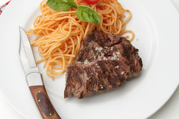 pavé et spaghetti