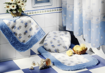 blue bathroom