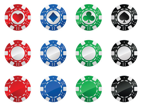 set of gambling poker chips