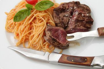 pavé et spaghetti
