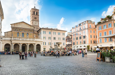 Naklejka premium Basilica di Santa Maria in Trastevere, Rome. Italy