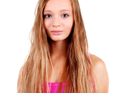 Nice girl in pink shirt