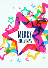 Merry Christmas Greeting Card. Vector illustration