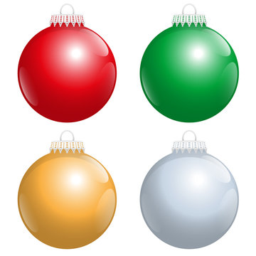 Christmas Tree Balls Red Green Gold Silver