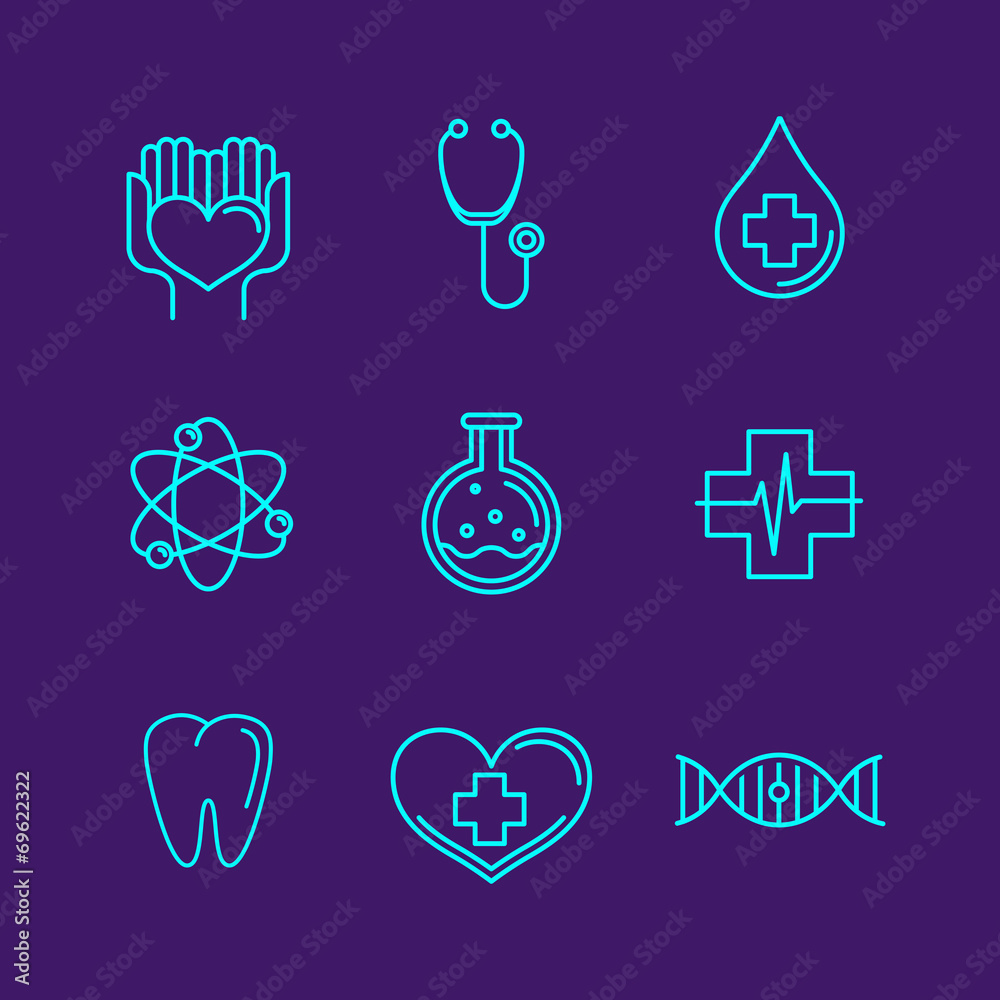 Poster vector outline logos and icons