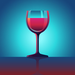 Vector wine glass