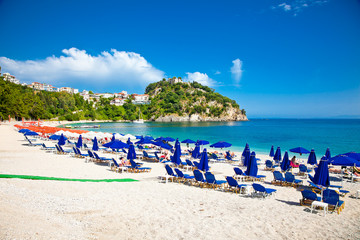 Beautiful Valtos beach near Parga town,  Greece.