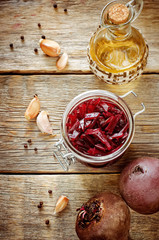 pickled beets in the jar