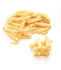 Close up French fries potatoes