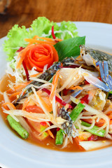 Blue Crab spicy papaya salad