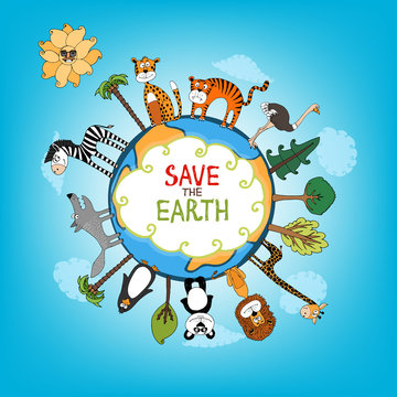 Save The Earth concept illustration