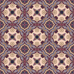 geometry vintage floral seamless pattern