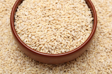 Pearl barley in bowl