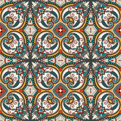 geometry vintage floral seamless pattern