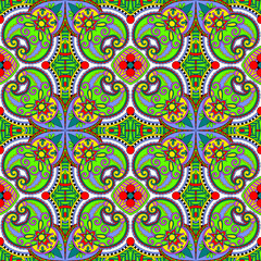 geometry vintage floral seamless pattern