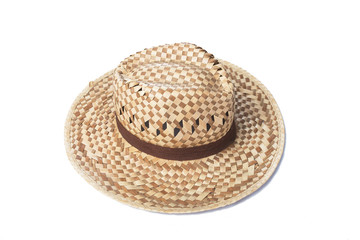 A woven fashion hat isolate on white background