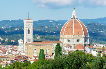 Fototapeta na wymiar view of Florence and Santa Maria del Fiore (Duomo), Italy